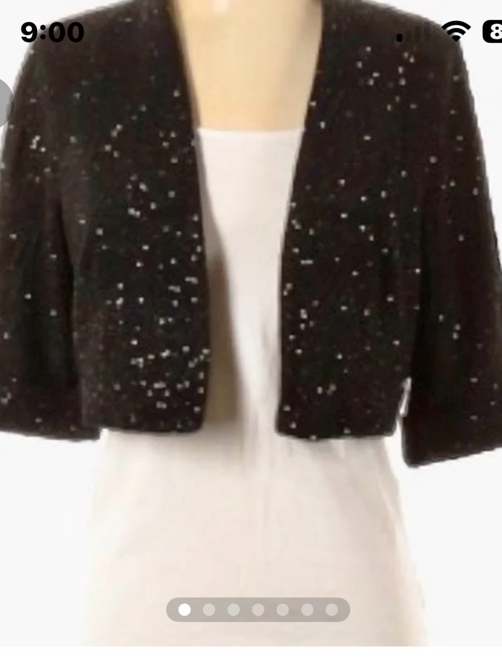 Black Sequin Cropped Women's Shrug